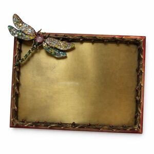 Jay Strongwater 5x7 Gold Dragonfly Enamel Frame Swarovski Crystal Jeweled 2006